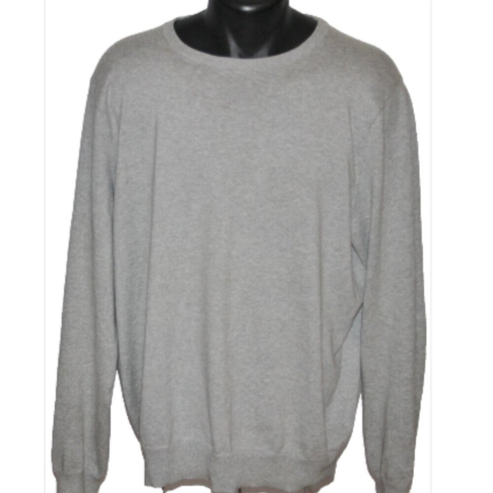 J Crew  Cotton Cashmere Blend Quiet Luxury Crew Neck Swweater XL, Light Gray